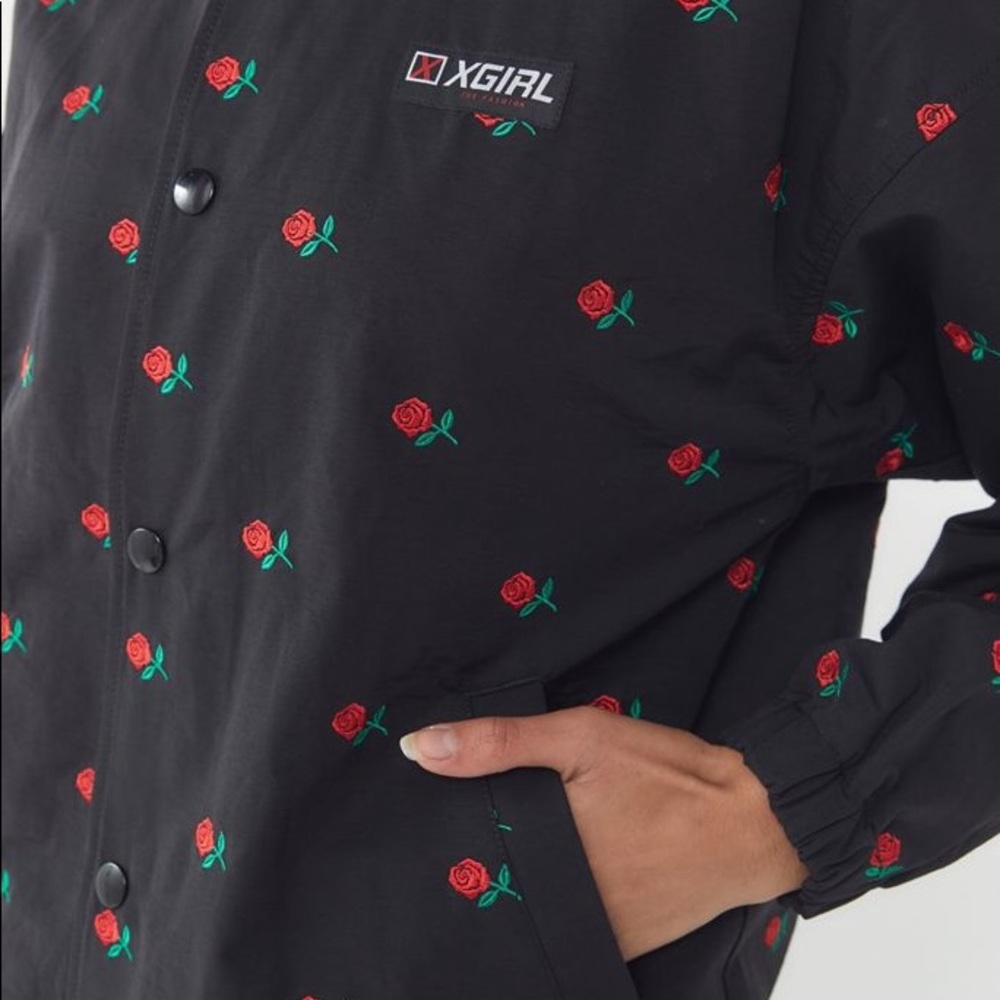 X-girl Rose Embroidered Coach Jacket - Picture 8 of 10